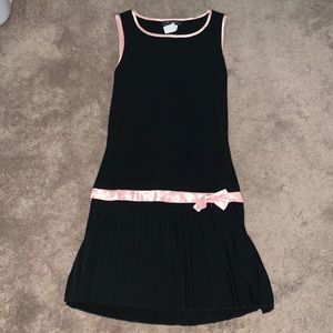 Black/Pink pleated skirt dress
